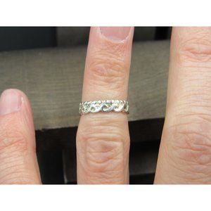 Size 3.5 Sterling Silver Unique Style Ocean Waves Toe Band Ring